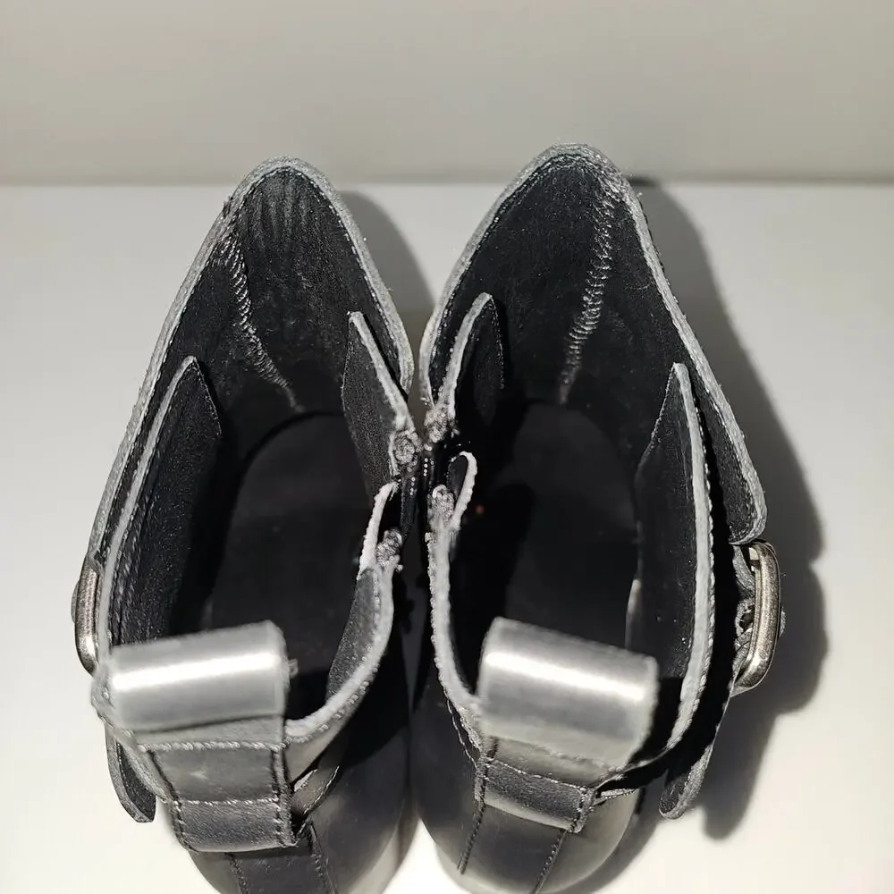 Jeffrey Campbell Amuse Ankle Boot Womens 10 Black Leather Platform High Heel